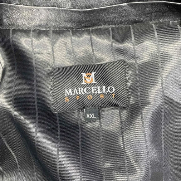 Marcello Sport Mens Black Lambskin Long Sleeve Full Zip Jacket Size XXL - Picture 3 of 14